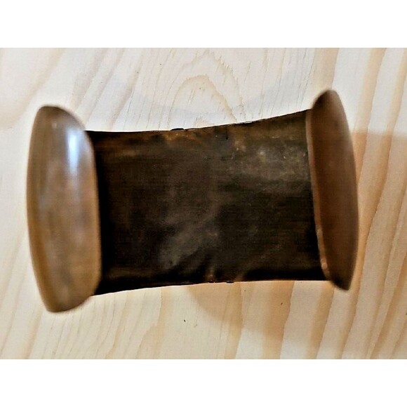 Vintage Handmade Seahorse Cuff Bracelet Copper Brass Abalone Shell Inlay Aztec - Picture 6 of 9